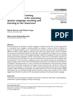 Developing and Testing EVALOE: A Tool For Assessing Spoken Language Teaching and Learning in The Classroom