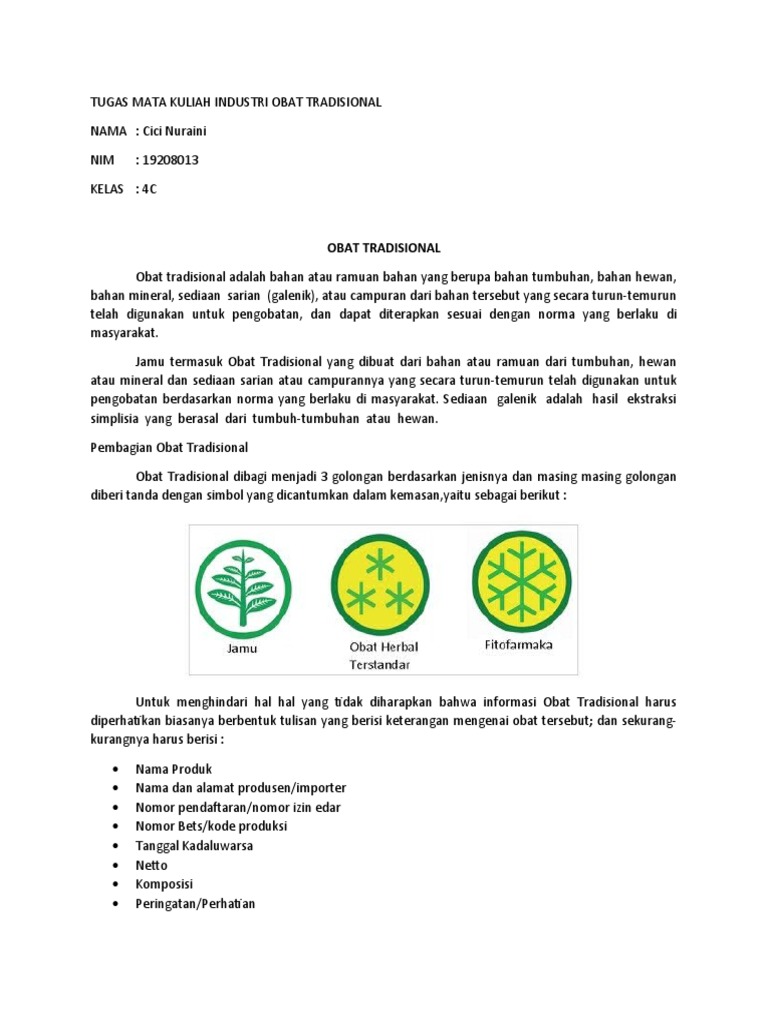 Industri Obat Tradisional | PDF