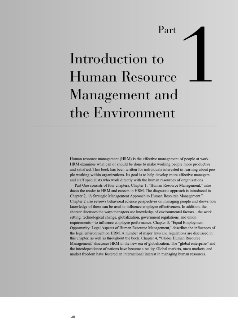 Introduction To Human Resource Management and The Environment | PDF ...