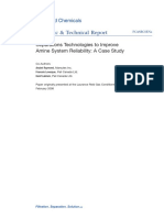 Scientific & Technical Report: Separations Technologies To Improve Amine System Reliability: A Case Study