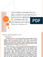 Analisis Lingkungan Belajar Anak Dengan Kegiatan Bermain Plastisin