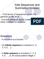 Find Terms of Sequences Given The General or NTH Term. Convert Between Sigma Notation and Other Notation For A Series