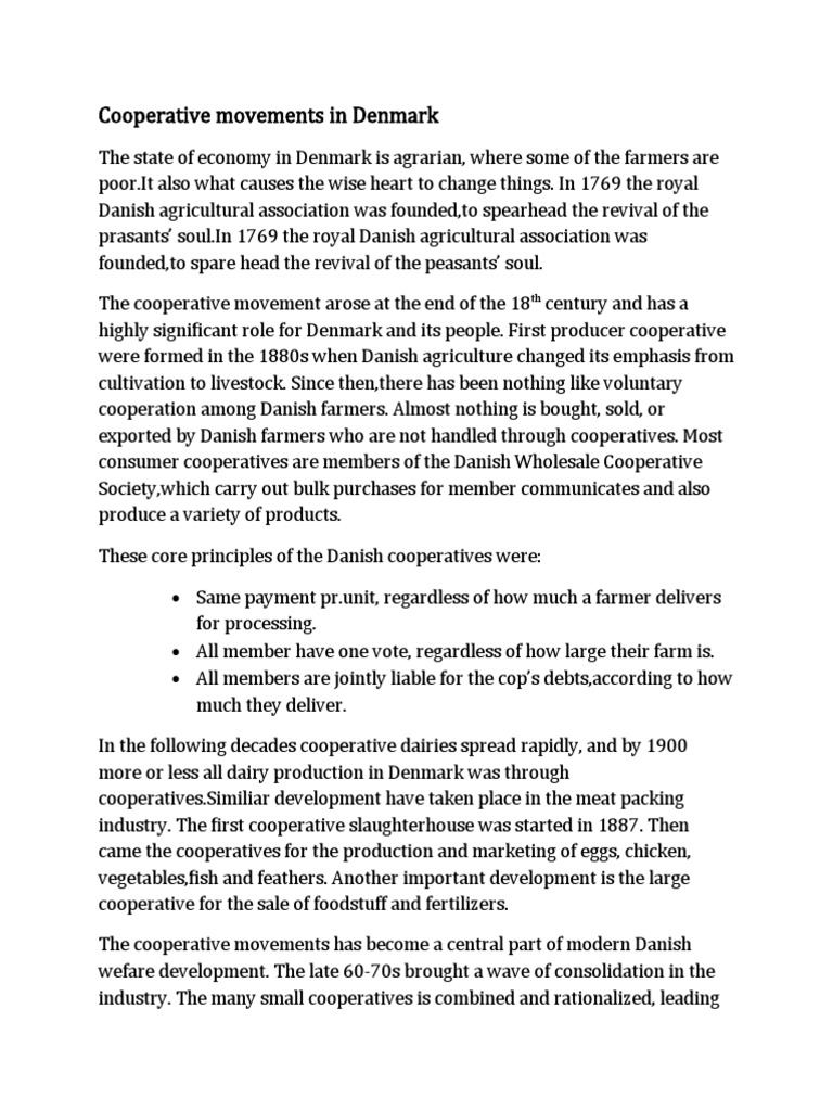 The Danish co-operative movement Danish information handbooks