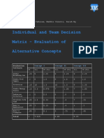 Individual and Team Decision Matrix - Evaluation of Alternative Concepts