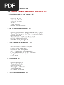 Criminology Board Exam Coverage