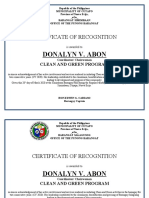 Donalyn V. Abon: Certificate of Recognition