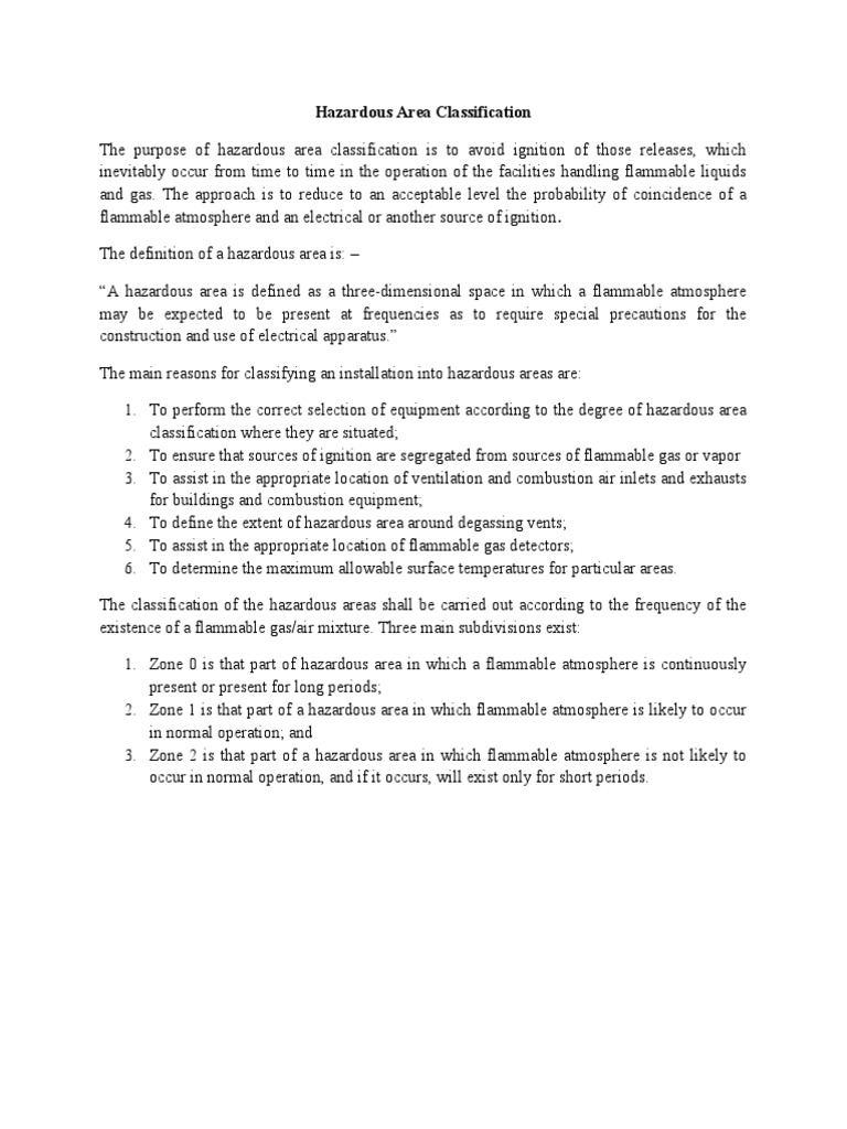 Hazardous Area Classification Overview | PDF | Gases | Energy Technology