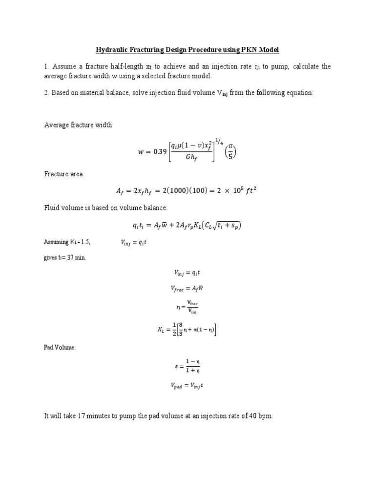 Hydraulic Fracturing Design with PKN Model | PDF | Hydraulic Fracturing ...