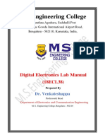 M S Engineering College: Digital Electronics Lab Manual