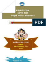 Kisi-kisi USBN SD/MI 2019 Mapel Bhs Indonesia