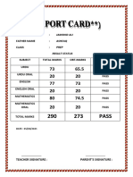 Result Card Template Punjab Lyceum School