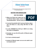 Water For Bangalore: Did You Know