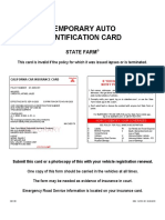Temporary Auto Identification Card