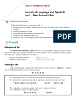 GEC 104 Week 4 - Basic Concept of Sets