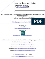 Psychology Journal of Humanistic: Abraham Maslow The Failure of Self-Actualization Theory: A Critique of Carl Rogers and