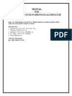 OC SC Test Alternator Regulation