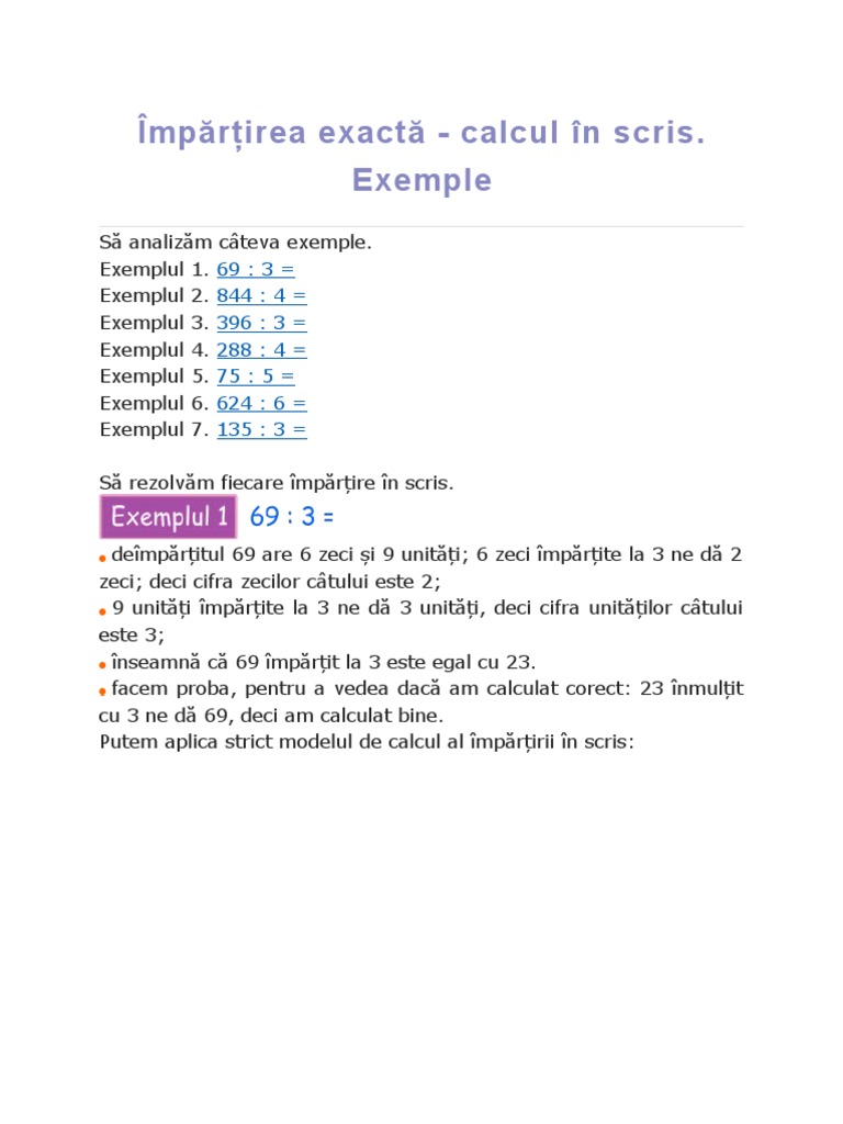 Împărțirea Exactă | PDF