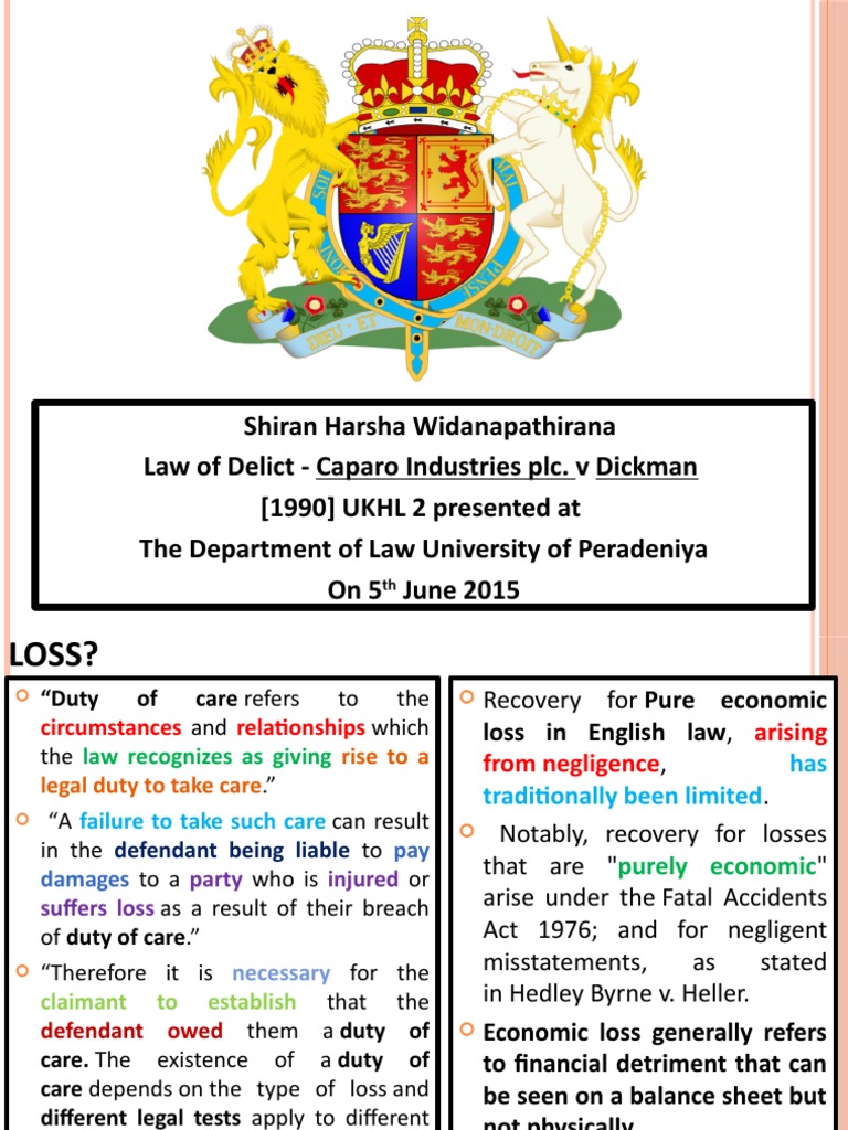 Law Students: Caparo v Dickman Analysis | PDF | Common Law | Private Law