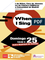 CULTURA - PROGRAMA Del Concierto en #Coslada 'When I Sing' Del Coro de Niños y Jóvenes y Coro de Cámara CAMtoras de La Comunidad de Madrid