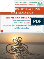 Methods of Teaching Mathematics: Mehar Shaukat Ali