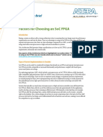 Factors For Choosing An Soc Fpga: Architecture Brief
