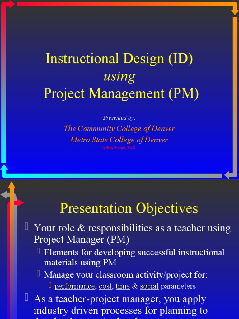 ID Project Management Presentation - CIPA | PDF | Learning Theory ...