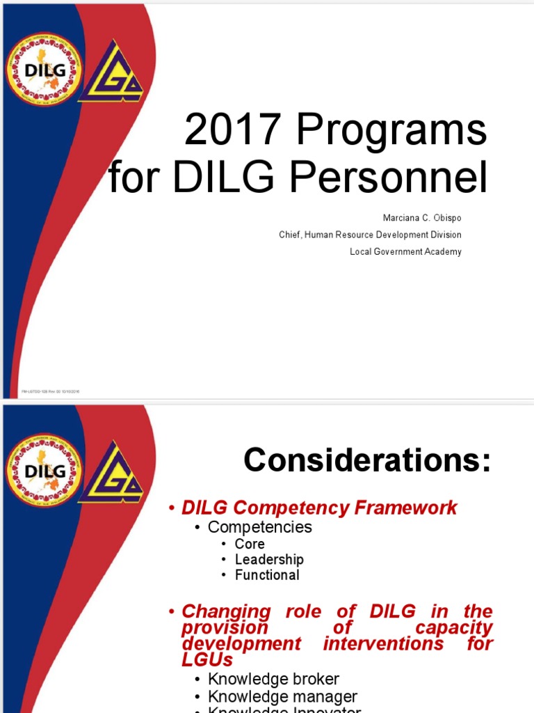 DILG 2017 Workforce Development Programs | PDF | Competence (Human ...