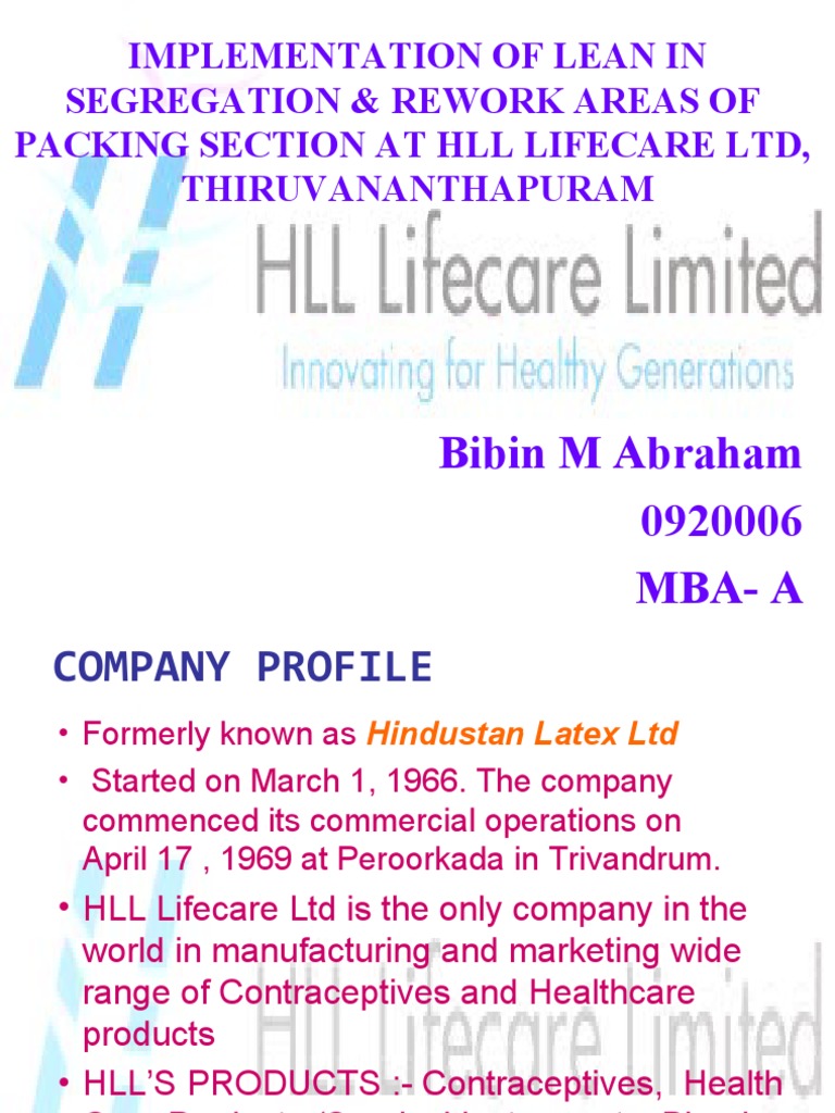 Implementation of Lean in Segregation & Rework Areas of Packing Section ...