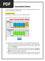 Developing An Excel Spreadsheet Program To Solve Transportation Problems