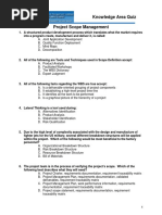 Knowledge Area Quiz Project Scope Management