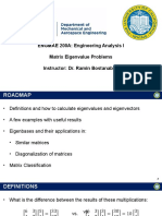 ENGMAE 200A: Engineering Analysis I Matrix Eigenvalue Problems Instructor: Dr. Ramin Bostanabad