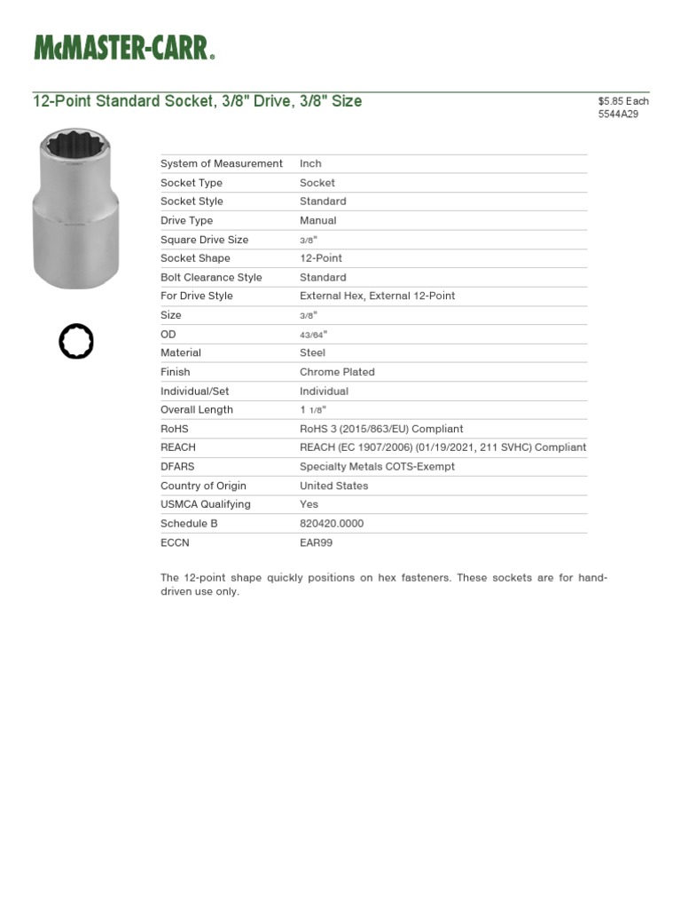 Standard Socket Measurement Guide | PDF