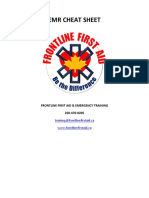 Emr Cheat Sheet: Frontline First Aid & Emergency Training 250-470-0205