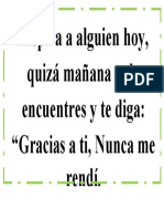 Inspira a alguien, quizá mañana te lo agradezca