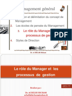 Management Général: Le Rôle Du Manager Et Les Processus de Gestion