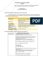 Biochemistry Laboratory Manual Group 2: 2. Enumerate The Different Methods of Preserving A Urine Sample