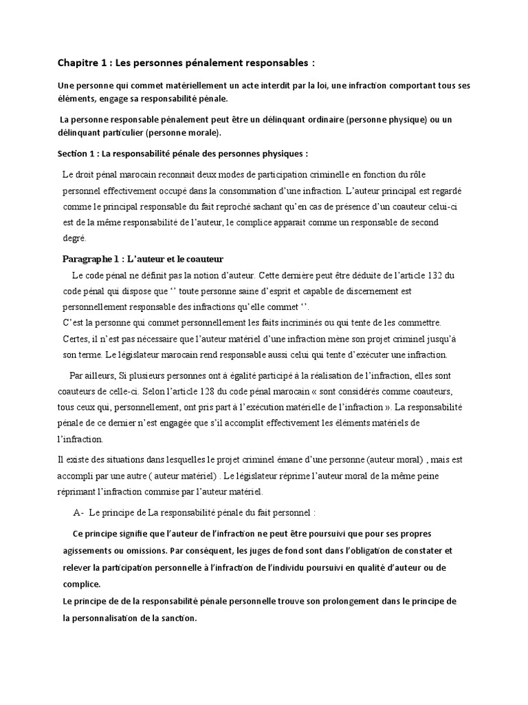 Responsabilité pénale des individus | PDF | Complice | Crime et violence