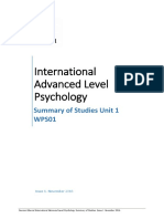 International Advanced Level Psychology Summary of Studies WPS01