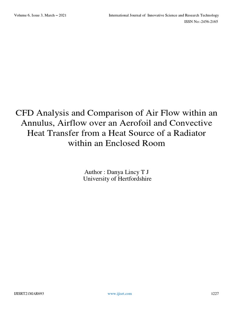 CFD Analysis and Comparison of Air Flow Within An Annulus, Airflow Over ...