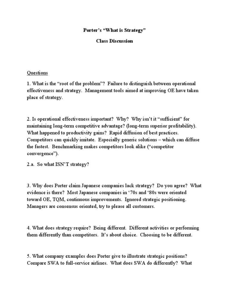 Understanding Porter's Strategy Concept | PDF | Competitive Advantage ...