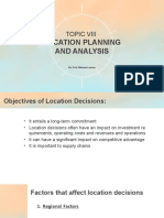 Location Planning and Analysis: Topic Viii