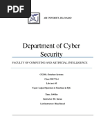 Department of Cyber Security: Faculty of Computing and Artificial Intelligence