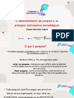 O Desenvolvimento Da Pesquisa e Os Principais Instrumentos Metodológicos