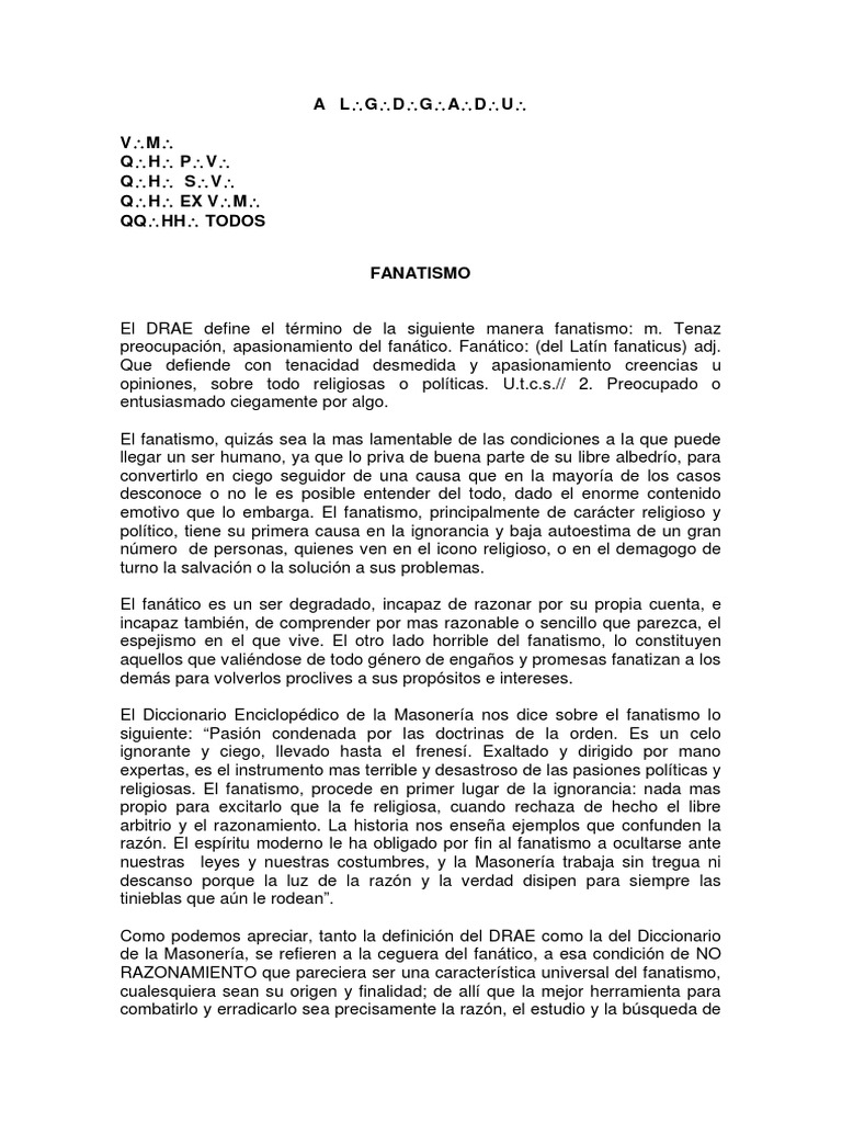 Fanatismo | PDF | Tolerancia