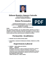 Perfil laboral Edison Ramiro Amaya Caicedo C.C. 1'014.253.183
