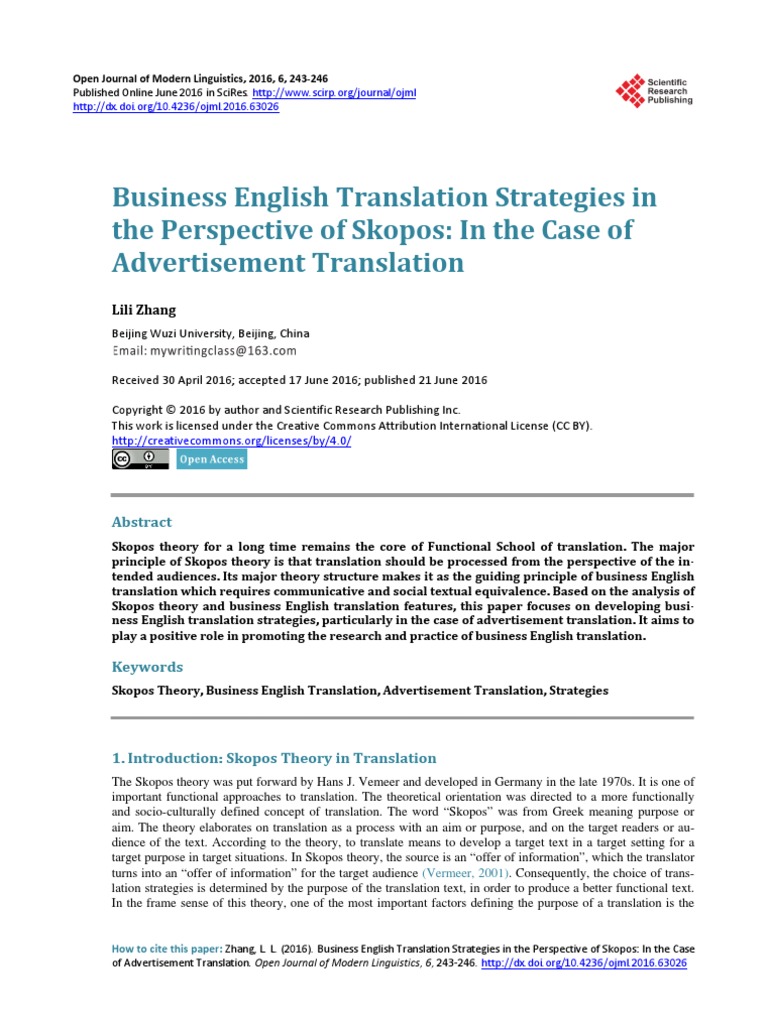 Business English Translation Strategies in The Per | PDF | Translations ...