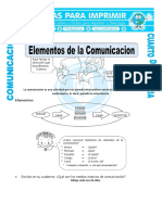Ficha Elementos de La Comunicacion para Cuarto de Primaria
