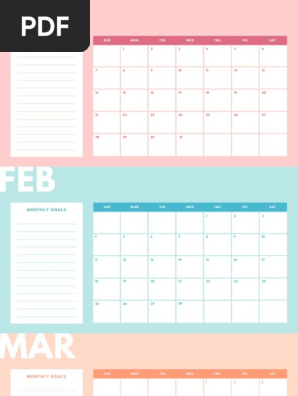 12.2 Pastel 2018 Monthly Calendar