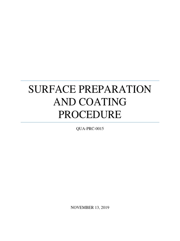 Surface Preparation and Coating Procedure: QUA-PRC-0015 | PDF ...