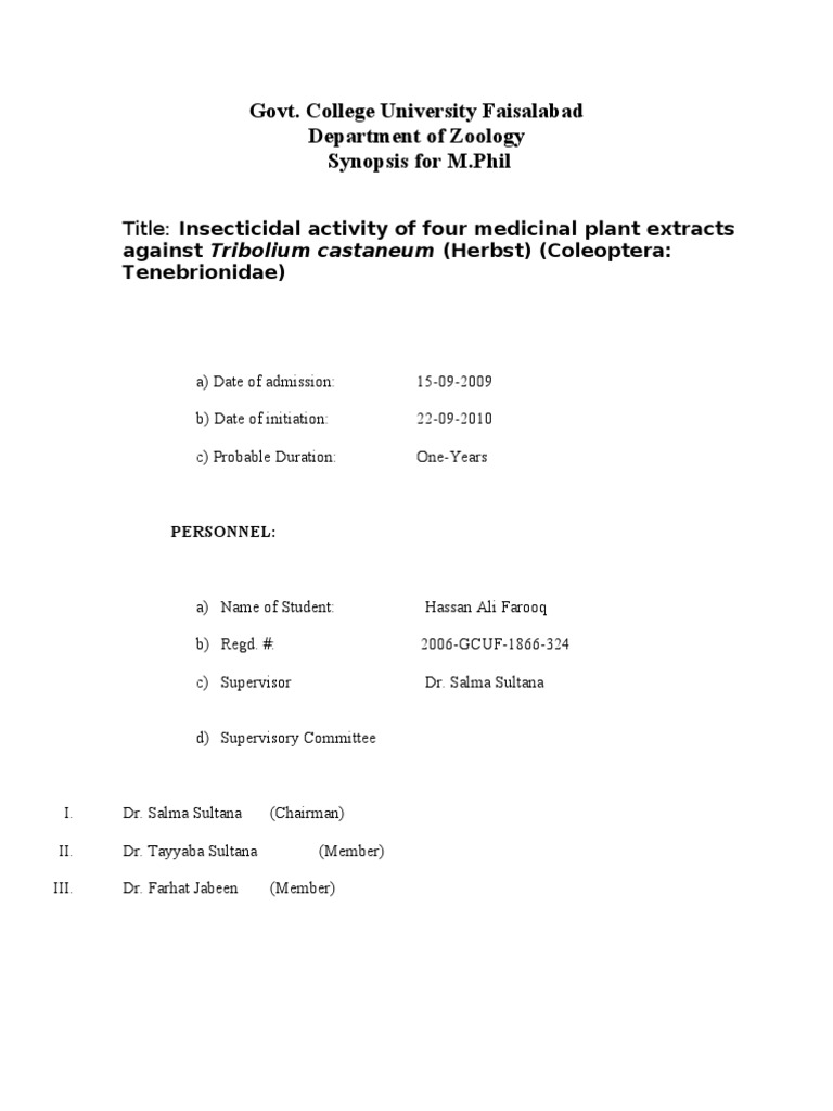 synopsis format